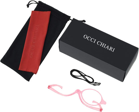 OCCI CHIARI Makeup Reading Glasses - Flip Down Folding Cosmetic Readers for Women (Multiple Strengths)
