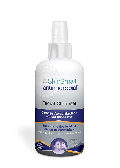 SkinSmart Facial Cleanser for Acne, 8 oz Spray Bottle, Targets Bacteria for Active Teenage Athletes
