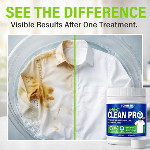 TONBEEN 500g Armpit Stain Remover Enzyme Laundry Powder - Sweat, Yellow & Deodorant Stain Remover for White Clothes