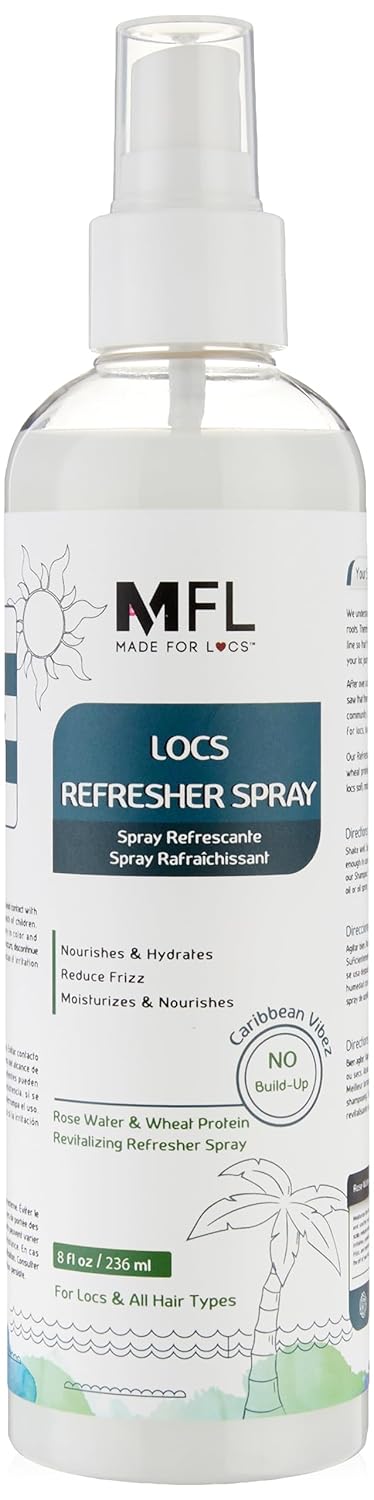 Made For Locs Vegan Rose Water Refresher Spray, 8 oz - Locs Moisturizer & Deodorizer with Amazing Scents