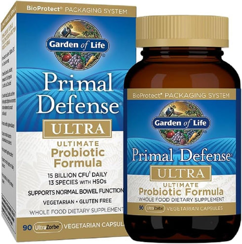 Garden of Life Primal Defense Ultra Probiotic Formula, 90 Capsules, Vegetarian and Gluten Free
