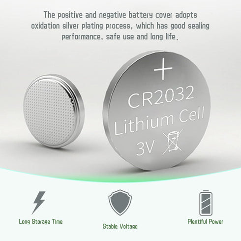anmas rucci 100 Pieces CR2032 3V Lithium Coin Button Cell Batteries