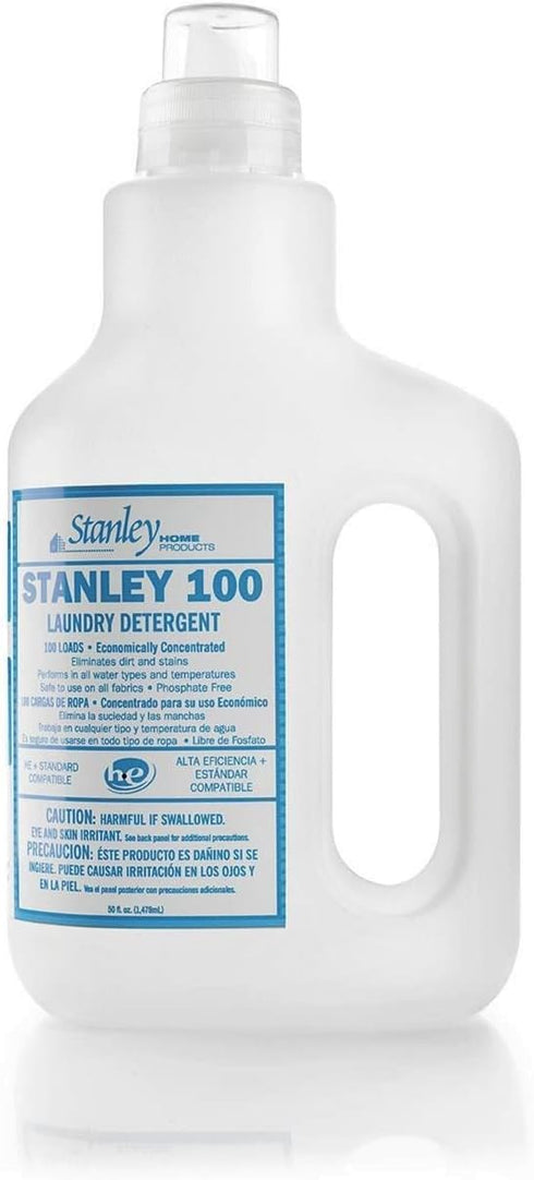 Stanley Home Products Laundry Detergent - Fragrance & Dye Free, Unscented, Skin & Color Safe, 100 Loads