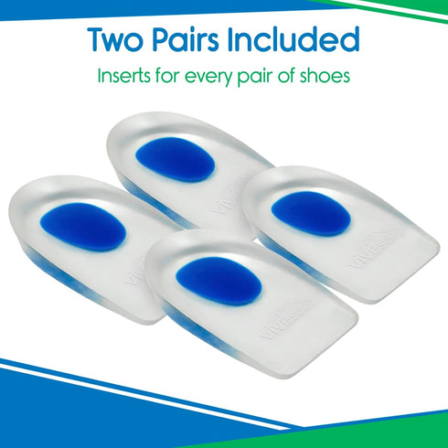 Kids Heel Cups for Pain Relief (2 Pairs) - Silicone Gel Inserts for Plantar Fasciitis, Bone Spur, Orthopedic Support