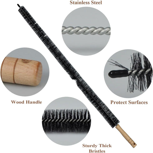 ZHJISHGUO 2 Pack (2, 1 Short+1 Dryer Vent Cleaner Kit - Long Flexible Lint Brush for Dryer Vents, Refrigerator Coils