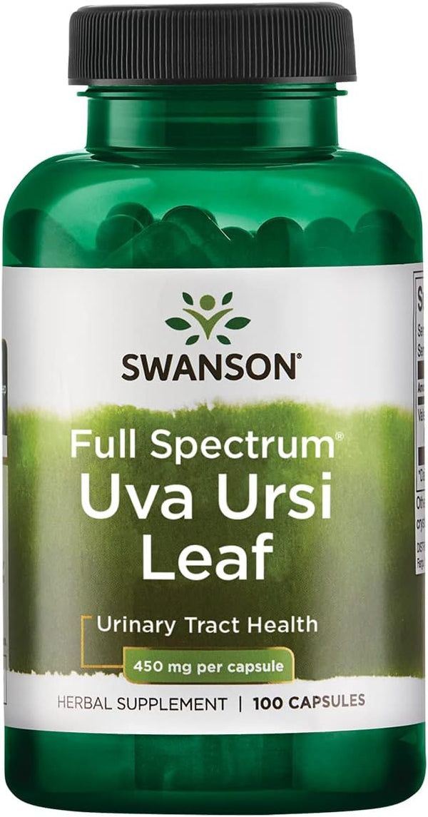 Swanson Uva Ursi Leaf, 450 Milligrams, 100 Capsules