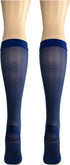 Truform Sheer Compression Stockings, 15-20 mmHg, Women's Knee High Length, Open Toe, 20 Denier, Blue, Small