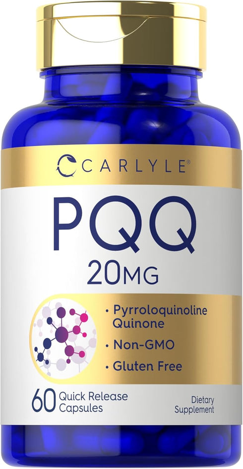 Carlyle PQQ Supplement | 20 mg | 60 Capsules | Non-GMO and Gluten Free