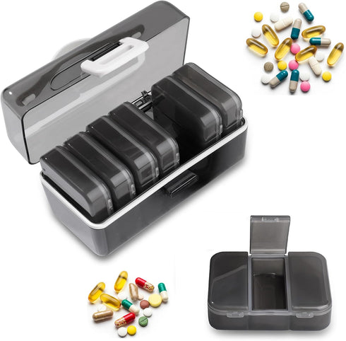 QIANYIXIN Weekly Pill Organizer, 7 Day Large Pill Box 3 Times a Day,