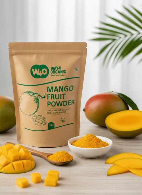 WAY 4 ORGANIC W4O 1 lb (16 Oz), (1 Pound(16 Mango Fruit Powder Air Dried Fresh Whole Fruit Herbal Powder, Naturally
