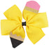 Pencil Girls Jumbo Hair Bow Ponytail Holder Clips for Cheerleader Girls, 1 Count (Yellow)