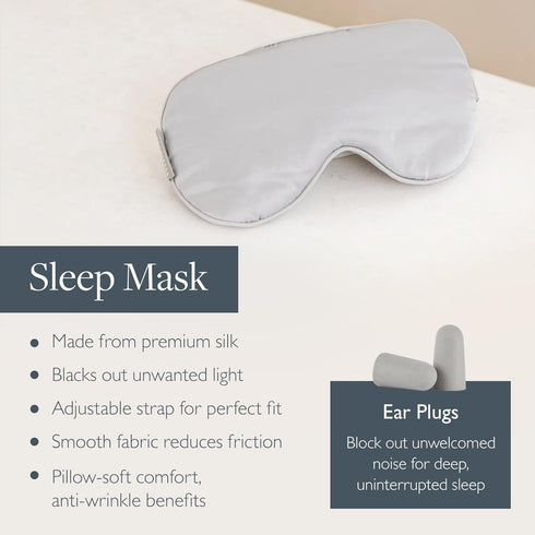 Set (1.5g) Scentered Goodnight Sleep Well Gift Luxury Silk Eye Mask, Aromatherapy Pocket Balm & Reusable Ear Plugs