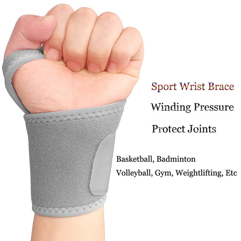 2 Pack Wrist Support Brace/Carpal Tunnel/Wrist Brace/Hand Support, Adjustable Wrist Support for Arthritis and Tendinitis, Joint Pain Relief (Gray)