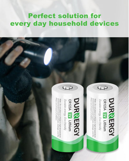 12 Pack CR123A 3V Lithium Battery, 10 Years Shelf Life, High Power 123A Lithium Batteries