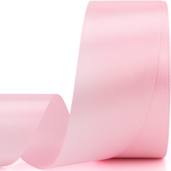 25 Yards Satin Ribbon, 1-1/2 Inches Wide for Wedding, Party, Gift Box Packaging (Pale Pink)