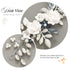Unicra Flower Silver Bride Wedding Hair Vine - Pearl Bridal Hair Piece with Blue Rhinestone