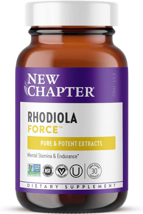 New Chapter Rhodiola Force, 300mg, Vegan Rhodiola for Mental Focus, 30 Count