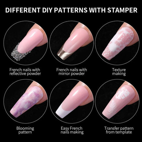 Nail Art Stamper, Clear Silicone Stamping Jelly with Scraper, Transparent Body, DIY Nail Decor, Home Manicure Tool