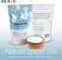 FSA HSA Eligible Kanjo Natural Epsom Salt - 100% Pure Magnesium Sulfate USP Bath Salt - Soak for Muscle Pain, Foot Pain, & Joint Pain Relief - Unscented - 16oz Bag