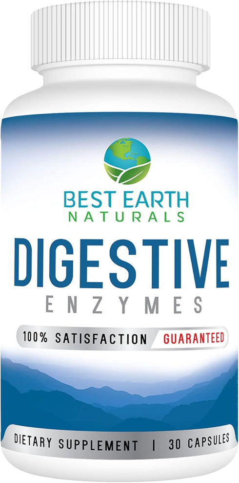 Best Earth Naturals Digestive Enzymes Maximum Strength Formula, 30 Vegetable Capsules for Healthy Digestion