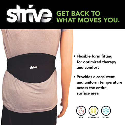 Strive Back Ice Pack Wrap for Hot & Cold Therapy, Adjustable Compression for Soothing Relief, Perfect for Back Pain and