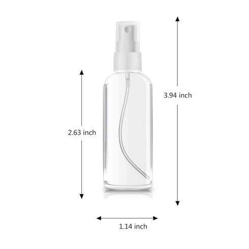 ZEROFIRE 4 Pack 1oz Clear Plastic Spray Bottles, Refillable Mini Spritzer for Travel, Cleaning, Gardening, Skin Care