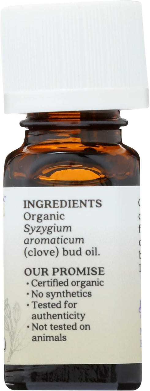 Aura Cacia 100% Pure Clove Bud Essential Oil, Certified Organic, GC/MS Tested for Purity, 7.4 ml
