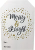 Merry & Bright Gold Gift Tag Stickers, 2 x 3 Inch Holiday Labels, Roll of 100 with 4 Festive Designs