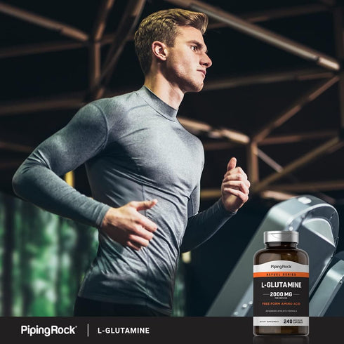 Piping Rock L Glutamine Capsules, 2000 mg, 240 Count, Non-GMO, Gluten Free Amino Acid Supplement
