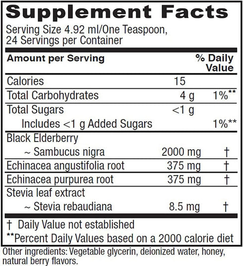 Vitanica Immune Tonic - Black Elderberry 2000mg, Echinacea, Immune Support, 4 Ounce