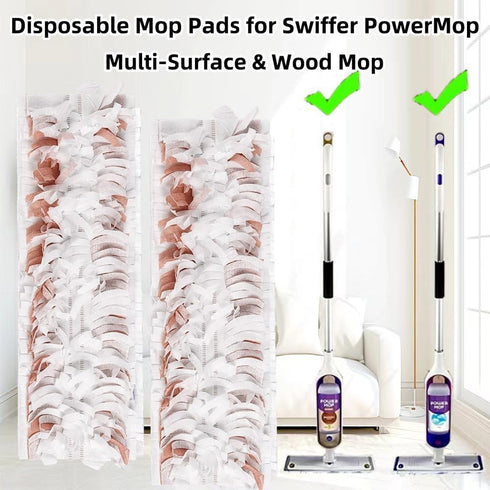 Disposable Mopping Pad Refills for Swiffer PowerMop - Multi-Surface Wood Mopping Pad Refills for Floor Cleaning, 10