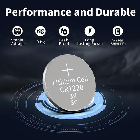PKCELL CR1220 10-Pack CR1220 3V (10 Count) Battery Lithium Battery