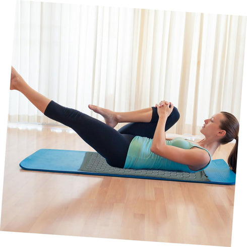Set Acupoint Massage Mat Pillow with Bag Grey Yoga Exercise Mat for Neck and Back Relief for Relaxation and Muscle