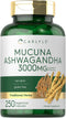 Carlyle Mucuna with Ashwagandha, 3000mg, 250 Capsules, Vegetarian, Non-GMO, Gluten Free