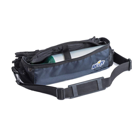 Roscoe Medical Portable Oxygen Cylinder Carrier, Navy Blue Camera-Style Bag for M6, C/M9 or B Oxygen Cylinders