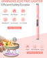 FUKKUDA Electric Candle Lighter with Safety Switch, USB Rechargeable Windproof Plasma Arc Lighter (Rose Gold)