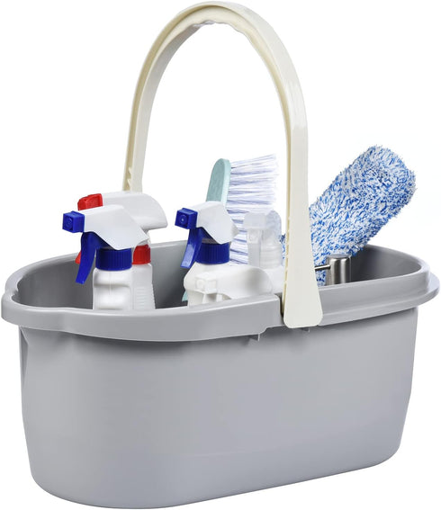 Haundry 4.5 Gallon Cleaning Bucket, Good Grips Household Mop Bucket with Handle, Cleaning Caddy Organizer, Grey