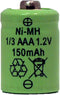 MIC Gen 1/3 AAA 150 mAh Button Top NiMH Battery (for Solar Lights) (2)