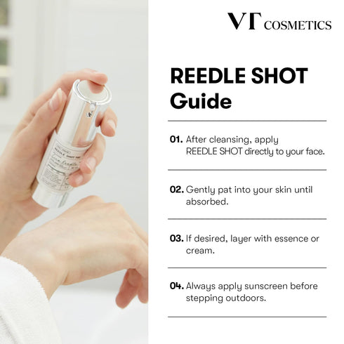 VT COSMETICS CICA Reedle Shot 100 Essence, Daily Face Essence for Soft Skin with Centella Complex - 1.69Fl Oz (50ml)