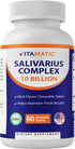Vitamatic Salivarius Complex 10 Billion Chewable Mint Flavored Tablet, 60 Count Probiotics for Oral Health