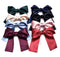 Set of 8 Big Satin Solid Ribbon French Barrette - Large Soft Silky Hair Bow Clip for Women