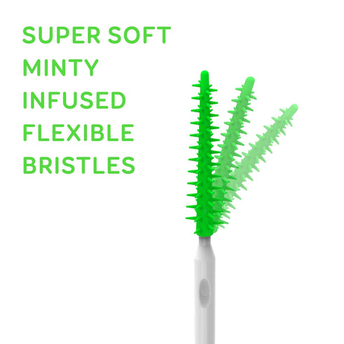 Grin Softstx Gentle Dental Picks, 90 Count, Soft Flexible Bristles, Minty Flavor, for Between Teeth