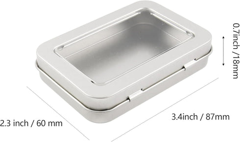 2Pack Portable Dental Floss Case with Transparent Window, Reusable Floss Holder for Travel (Silver)