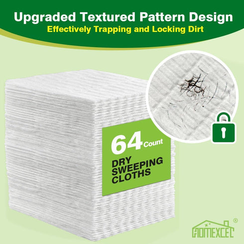 HOMEXCEL 120 Count Dry Sweeping Cloths Pads, Compatible with Swiffer Sweeper, Disposable Duster Refills