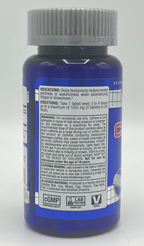 ALLMAX Nutrition Caffeine Pills - 200 mg, 100 Tablets for Sustained Energy & Pre-Workout Mental Focus, Fast Absorbing &