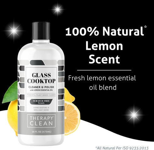 Therapy Glass Cooktop Cleaner Bundle with Microfiber Cloth - Glass Stove Top Cleaner and Polish for Ceramic, Electric