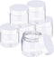 SATINIOR 6 Pack 4 oz Plastic Jars Containers with Lids, Wide-mouth Refillable Leakproof Round Empty Jars