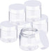 SATINIOR 6 Pack 4 oz Plastic Jars Containers with Lids, Wide-mouth Refillable Leakproof Round Empty Jars