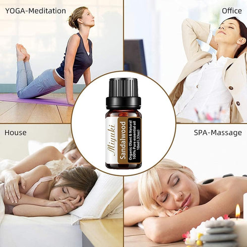 Sandalwood Essential Oil, 10ml for Diffuser, Home, Office, Bedroom, Bathroom, Yoga, Spa