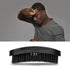 Premium Beech and Black Mix Bristle Wave Brush for Men's Hair Styling - Curved Medium Hard Brush